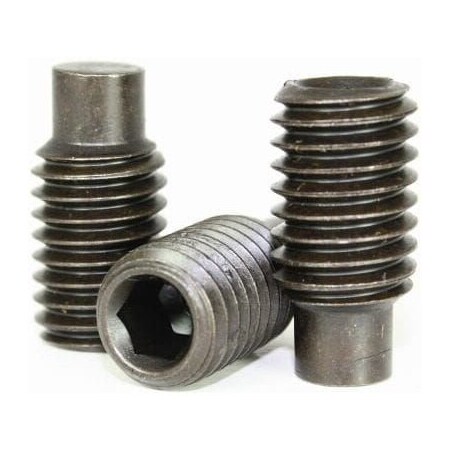 Socket Set Screws, Full Dog Point, 10-24 X 7/16, Alloy Steel, Black Oxide, Hex Socket , 100PK